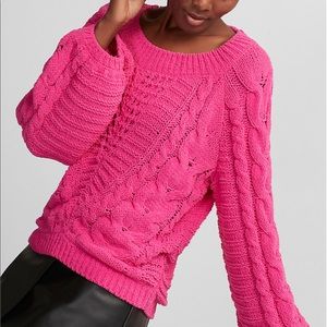Express Hot Pink Chenille Sweater NWT Small